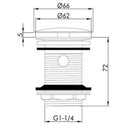 JTP Just Taps Plus Vos Slotted Basin Waste - Matt Black