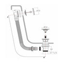JTP Vos Click Clack Bath Waste & Overflow - Matt Black 28809CCMB