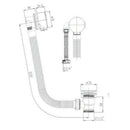JTP Vos Click Clack Bath Filler Waste & Overflow - Matt Black