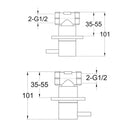 JTP Vos Deck Mounted Panel Valves Pair - Brushed Black 27809BBL