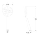 JTP Just Taps Plus Vos Single Function Shower Handset - Brushed Brass 239510BBR