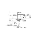 Grohe Bauloop Pillar Smooth Body Basin Tap 1/2″ XS-SIZE Chrome 20422001