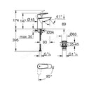 Grohe Bauedge S-size Cold Start Smooth Body Basin Tap Chrome 23899001