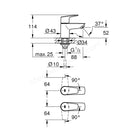 Grohe BauEdge Basin Taps Chrome 2042110M