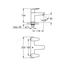 Grohe BauEdge Dual Lever Bath Filler - Chrome 25216001