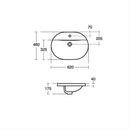 Ideal Standard Concept 630mm Countertop Basin 1 Tap Hole - White E500601