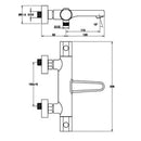 JTP Hugo Deck Mounted Thermostatic Bath Shower Mixer Tap without Kit - Chrome