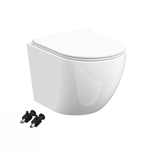 Anas Wc Frame Rimless Wall Hung Toilet Pan Soft Close Seat Chrome Multi Variant