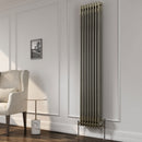 Reina Colona 2 Column Vertical Radiator - 1800mm x 380mm - Raw Steel Lacquer