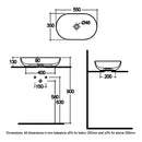 RAK Ceramics Feeling 550x350mm Countertop Basin Matt White FEECT5500500A