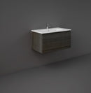 RAK Ceramics Joy Uno Wall Hung 1 Drawer Vanity With Basin 800mm Moka Walnut UNOWH080MOK + JOYDI08101WH