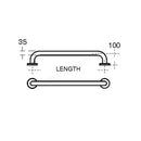 Armitage Shanks CONTOUR 21 Straight Grab Rail 1100mm Long White S6460AC