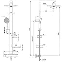 Ideal Standard Ceratherm ALU+ Shower System thermo 2 Function and 2 shelves Silver BD579SI
