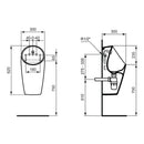 Armitage Shanks Sphero Maxi Urinal With Back Inlet And Closed Shroud S074001