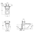 Ideal Standard Contour 21 Wall Hung 700mm Projection Rimless Toilet - White S3077HY