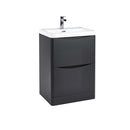 Anas Bella 596x800x448mm Floorstanding Unit With Basin Matt Grey BELLA-600FLOORCAB-MATTGREY + BELLA-600BASIN
