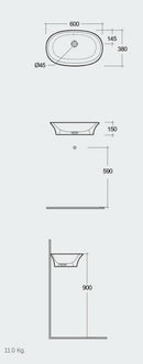 RAK-Sensation Countertop Washbasin 600 x 380 mm SENCT6000AWHA