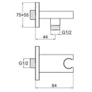 JTP Minimalist Shower Outlet Elbow Holder - Chrome