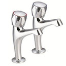 JTP Astra Knob Handle High Rise Kitchen Sink Taps Pair - Chrome