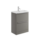 Anas Muro Plus 2 Drawer Freestanding 600x800x335mm With Basin Unit Dust Grey MUROPLUS-2DRW600FS-GREY + BASIN-615-365-CER