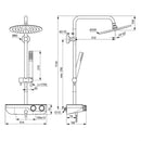 Ideal Standard Ceratherm S200 Thermo Shelf Shower System 300 Head Stick handspray 1.75m Hose - Silk Black A7631XG