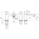 Tavistock Haze 2 Tap Hole Deck Mounted Bath Shower Mixer - Black THZ4203