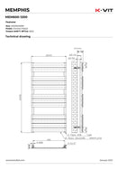 Steel Tower Rail Memphis 600x1200mm BLACK MEM600-1200B
