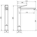 JTP HIX Tall Basin Mixer Tap Brushed Black 37009BBL Single Lever