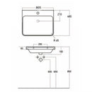 Anas Ella 765x550x444mm Wall Mounted Vanity With Basin Blue ELLA-800WALLUNIT-BLUE + DEEP800