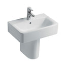 Ideal Standard Concept Cube 550mm Short Projection Pedestal Basin 1 Tap Hole - White E799201 + E783901