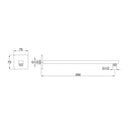 JTP HIX Wall Mounted Shower Arm - 390mm Long - Chrome 3221380