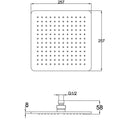 JTP HIX Square Fixed Shower Head 250mm Wide - Matt Black 38250MB