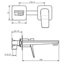 JTP HIX Wall Mounted Basin Mixer Tap Matt Black 38231MB Single lever