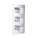 JTP HIX 2 Outlet 3 Handle Thermostatic Concealed Shower Valve - Chrome