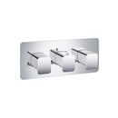 JTP HIX 2 Outlet 3 Handle Horizontal Thermostatic Concealed Shower Valve - Chrome 32693