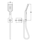 JTP HIX Square Water Outlet with Holder, Hose and Hand Shower - Brushed Black 37SQUARE/WS/BBL