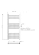 22mm Straight Towel Rail 500x1000mm Black STR510B