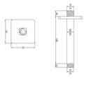 JTP HIX Ceiling Mounted Shower Arm - 150mm Long - Matt Black 38218MB