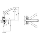 JTP Astra Mono Knob Handle Kitchen Sink Mixer Tap With Swivel Spout - Chrome