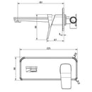 JTP HIX Wall Mounted Single Lever Basin Mixer Tap - Brushed Black 37273BBL