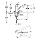 Grohe Eurosmart Single Lever Deck Mounted 1 Tap Hole Kitchen Mixer - Chrome 30260003