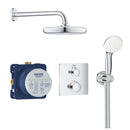 Grohe Grohtherm Perfect Thermostatic Shower Set Square Tempesta 210 Overhead 2 Outlet 34729000