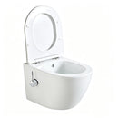 Anas Vortex Pan Rimless Bidet Function Chrome With Grohe 0.82 Frame Brass Flush Plate 38732GN0