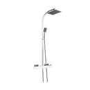 JTP Kubix Thermostatic Shower Mixer with Rigid Riser and overhead shower - Chrome