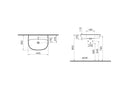 Vitra Zentrum 450mm Washbasin With Pedestal 1 Tap Hole 7278L003-0001 + 6408L003-0156