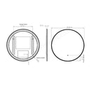 Tavistock Oxygen Mirror Round LED - 800mm x 800mm - Black XGM80C-BL