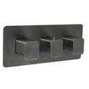 JTP HIX 3 Outlet 3 Handle Horizontal Thermostatic Concealed Shower Valve - Brushed Black 37692BBL