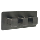 JTP HIX 2 Outlet 3 Handle Horizontal Thermostatic Concealed Shower Valve - Brushed Black 37693BBL
