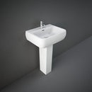 RAK Ceramics Metropolitan 525mm Basin With Pedestal 1 Tap Hole MET52BAS1 + METPED