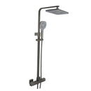 JTP HIX 2 outlets Thermostatic bar valve with adjustable riser and multifunction shower handle - Brushed Black 37819BBL